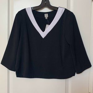 NWT Tristan 3/4 Sleeve Cropped Blouse - S